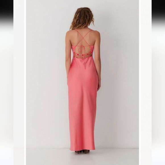 The Wolf Gang NWT Las Lolas Maxi Dress - Coral - Picture 9 of 10